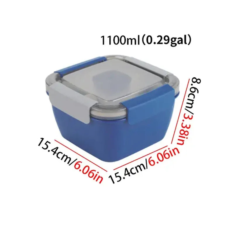 All-in-One Salad Lunch Box with Compartments & Sauce Container